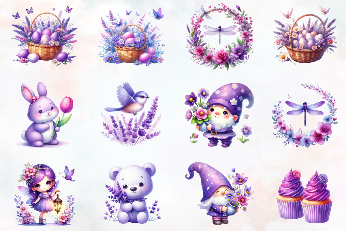 Cute purple spring sublimation, an Illustration by RobertsArt (Photo 4 of 7)