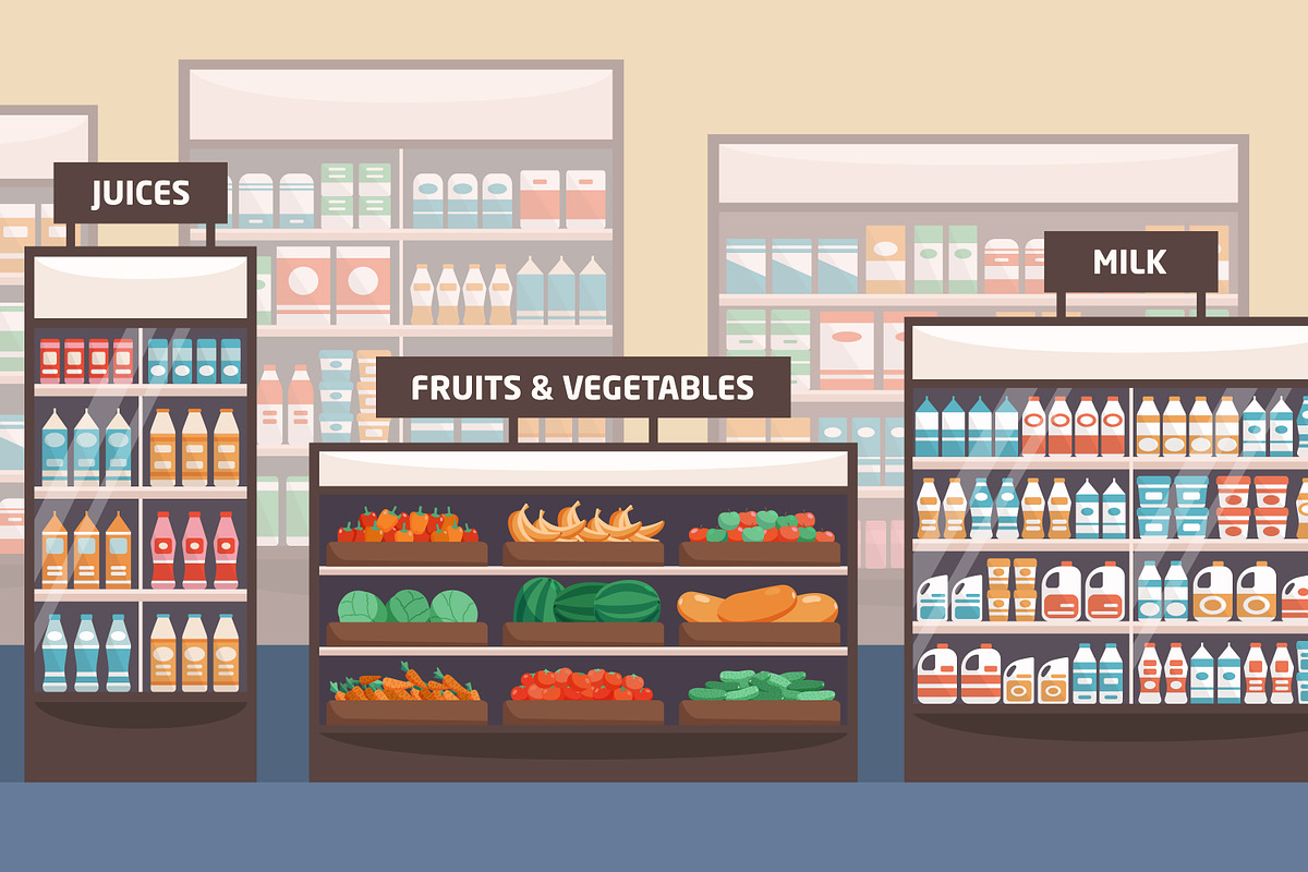 Supermarket interior, a Food Illustration by Good Studio (Photo 4 of 4)