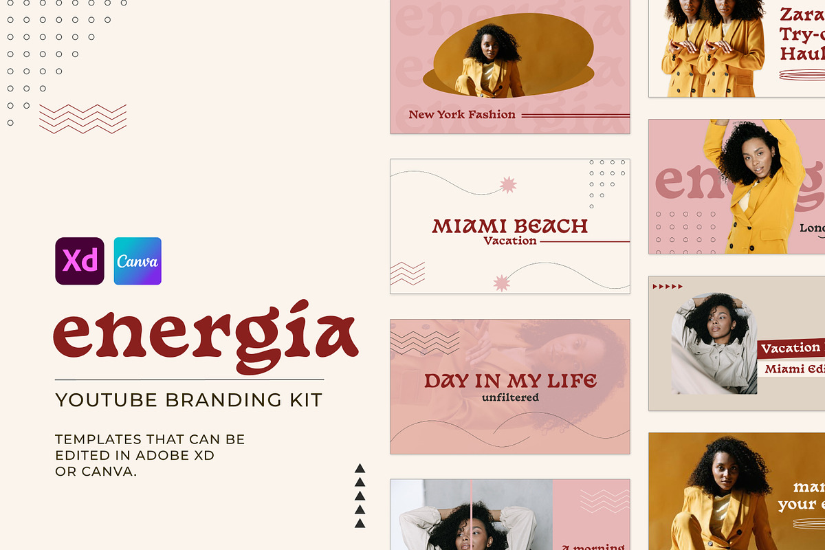 Energía - Youtube Brand Kit, a Social Media Template by hello next brand (Photo 1 of 6)