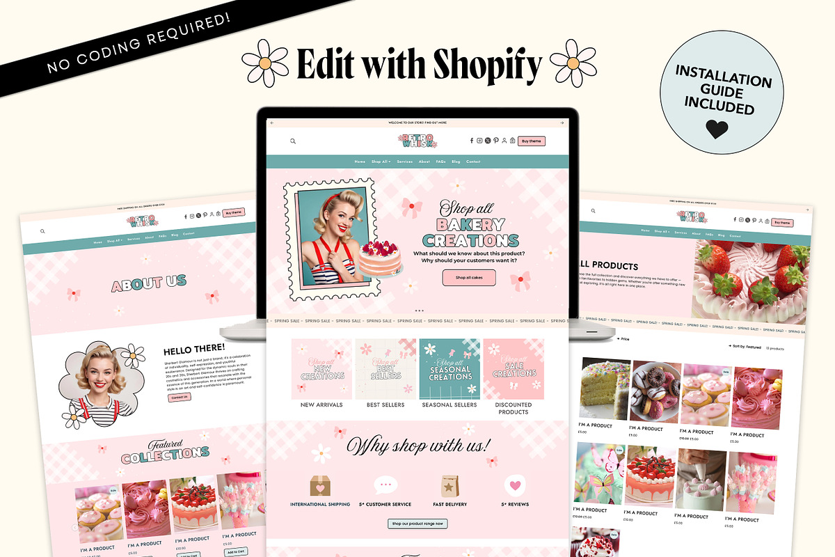 Retro Bakery Shopify Theme, a Shopify Template by Template Twist Shop (Photo 5 of 8)