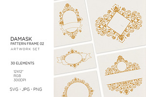 30 Damask  pattern frames 02