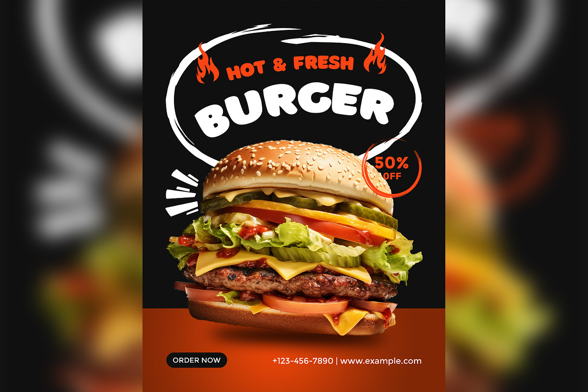 Fast Food Poster Design Template 41, a Social Media Template by shahsoft (Photo 2 of 2)