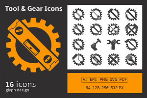 Tool And Gear Icons Set