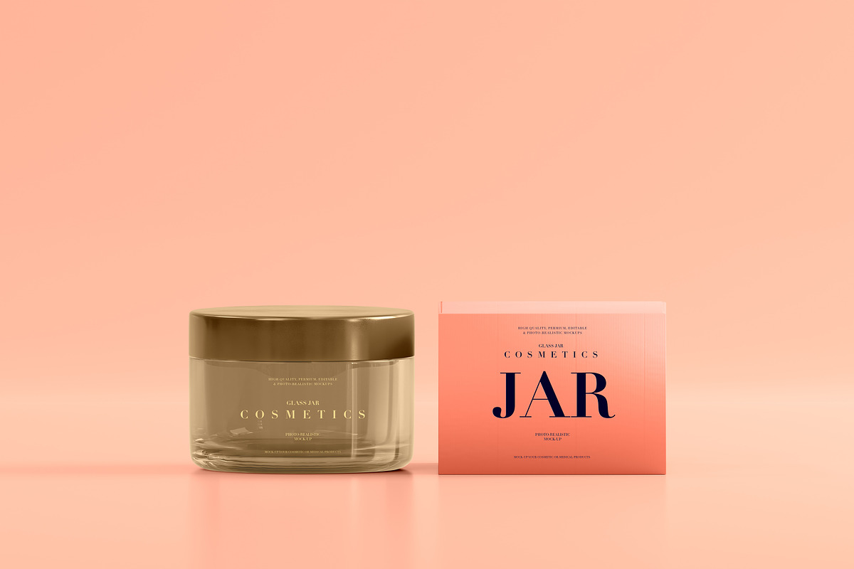 Cosmetic Glass Jar Mockups Set, a Product Mockup by Zumrod (Photo 4 of 10)