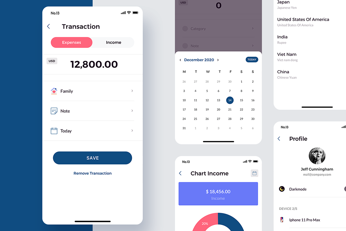 Finany - Cashflow Manager UI KIT, an App Template by No.13 (Photo 4 of 6)