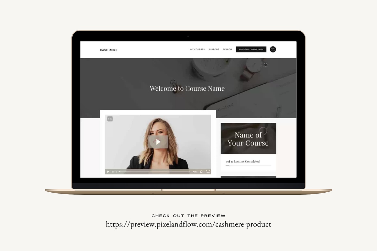 Kajabi Course Template for Courses, a Landing Page Template by Pixel & Flow (Photo 2 of 10)