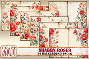 Shabby roses Blank background, a Decorative Illustration by CraftArtStory (Thumbnail 3 of 3)