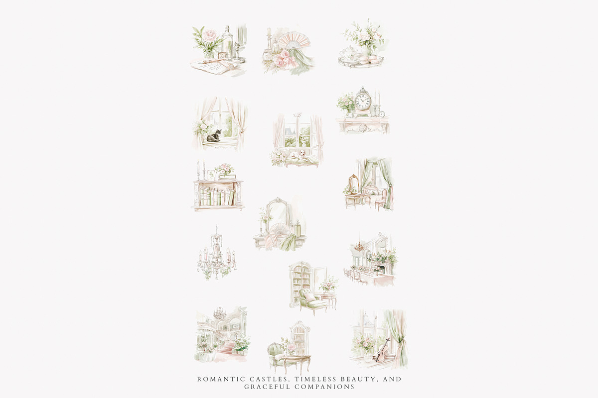 chateau art vintage chateau png, a Decorative Illustration by Patishop Art (Photo 16 of 16)