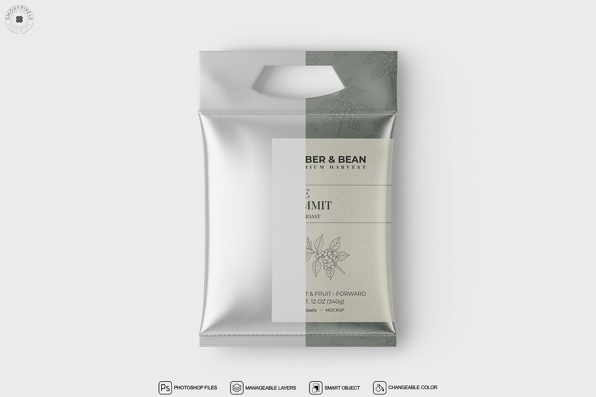 Coffee Pouch Packaging Mockup, a Packaging Mockup by SmokyPixels (Photo 6 of 6)