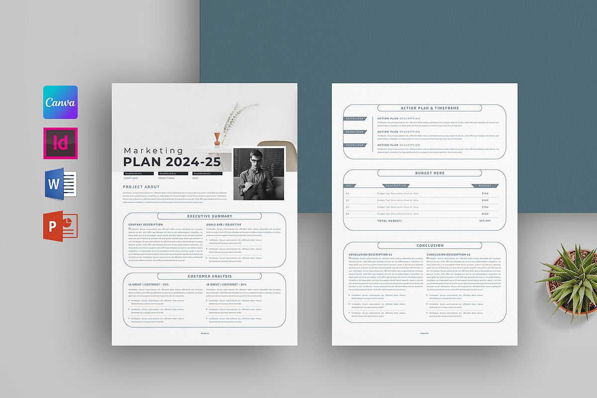 Marketing Plan | MS Word & Indesign, a Stationery Template by obayes (Photo 1 of 6)