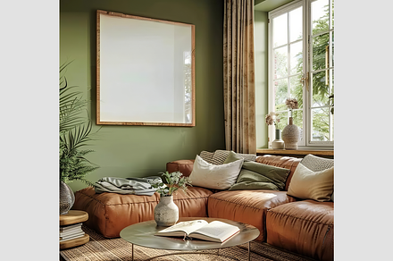 Mockup Frame in Living Room Interior, an Architecture Photo by GFXCity