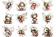 Whimsical Spring Bee Clipart, an Illustration by Designking (Thumbnail 2 of 5)