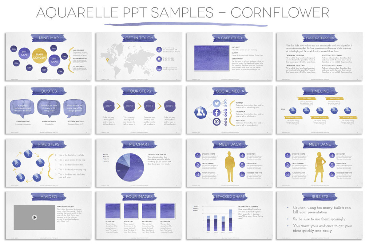 Aquarelle Powerpoint Template, a Presentation Template by Blixa 6 Studios (Photo 2 of 5)