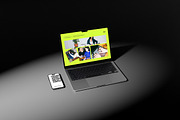 MacBook Pro Mockup Dark Scene, a Mac Mockup by Momogi (Thumbnail 4 of 5)