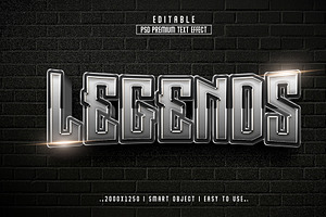 Legends 3D Editable Text Effect