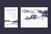 Watercolor Winter Landscapes Set, a Texture Illustration by Nuburu (Thumbnail 2 of 14)