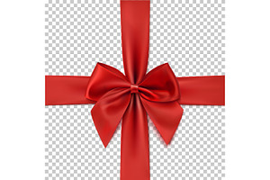 Realistic red bow and ribbon., an Object Graphic by Aleksandrs