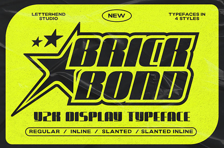 Brick Bond Y2K Display Typeface, a Sans Serif Font by Letterhend Studio