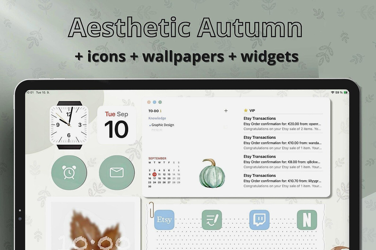 Aesthetic Autumn iPad a iPhone Theme, a Background Graphic by BeeRubby (Photo 4 of 10)
