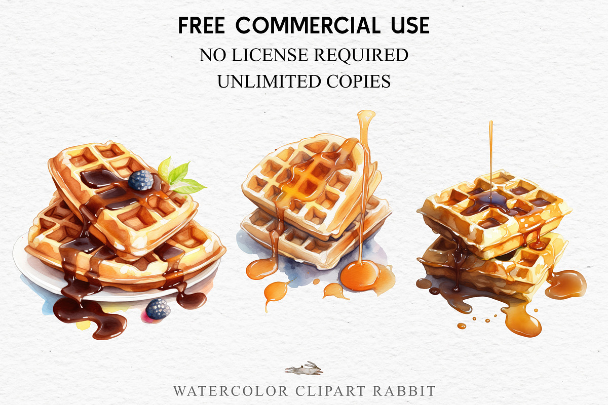 Waffles Syrup Pancakes Sweets Brunch, a Food Illustration by Rabbit Heart (Photo 4 of 9)