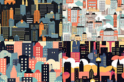 20 Seamless Cityscape Silhouettes, a Pattern Graphic by Nordic Design (Thumbnail 7 of 9)