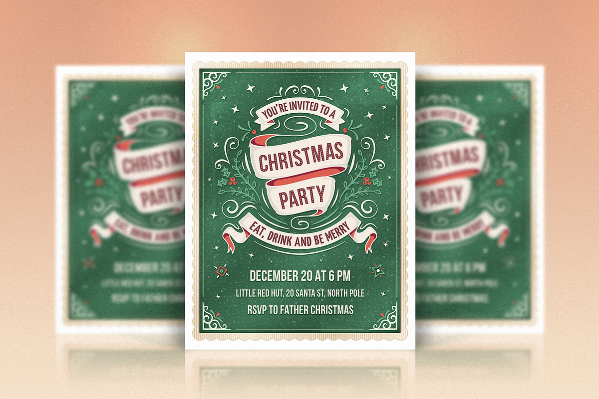 Christmas Party Invitation, an Invitation Template by Mera Pixels (Photo 2 of 5)