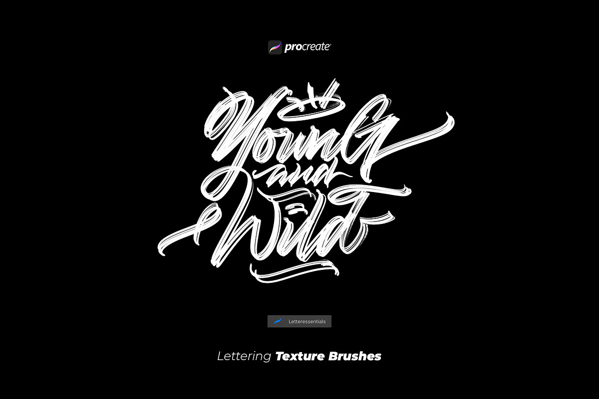 Lettering Brushes Procreate, a Brush Add-On by n.A Studio (Photo 3 of 9)