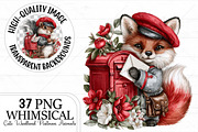 Cute Woodland Postman Animals, a Seasonal Illustration by Canvas Craft (Thumbnail 1 of 10)