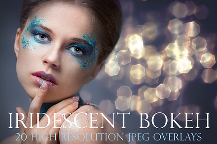 Iridescent bokeh photoshop overlays, an Object Graphic by Paper Farms