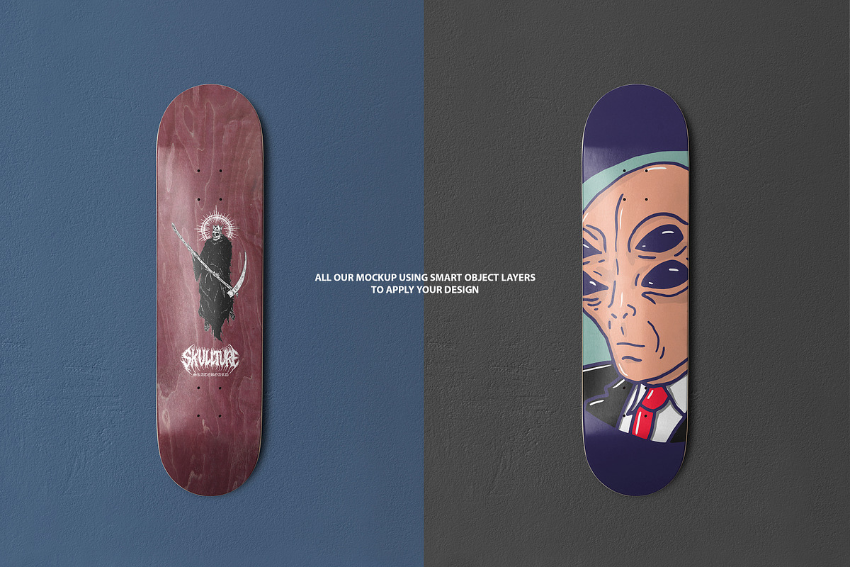 Realistic Skateboard Deck Mockup 2, a Product Mockup by Uncentrifuged Pressure (Photo 3 of 5)