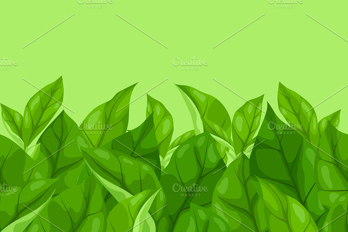 Pattern with leaves., an Illustration by incomible