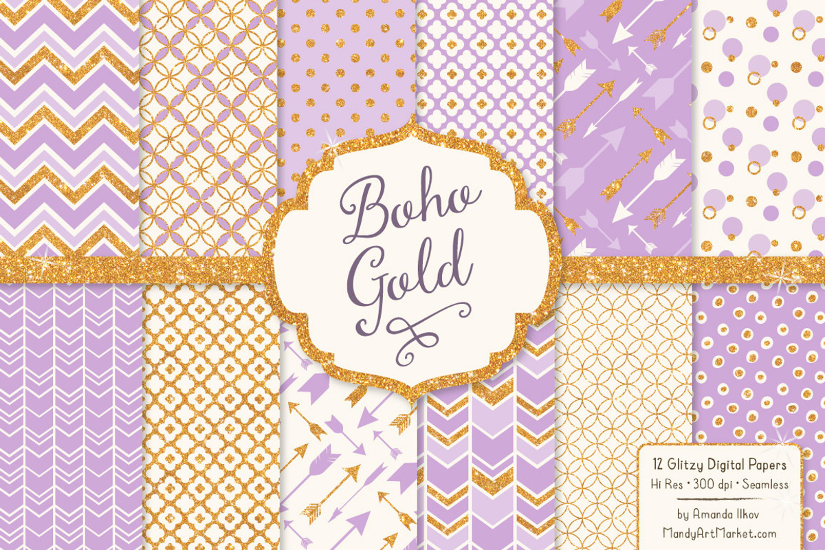 Lavender Purple Glitter Patterns, a Pattern Graphic by Amanda Ilkov (Photo 1 of 3)