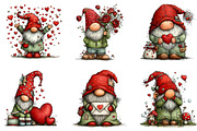 Whimsical Valentine Gnome Clipart, an Illustration by Dream Creation (Thumbnail 3 of 7)