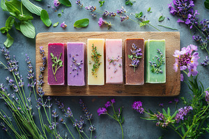 Vibrant handmade soap bars, a Photo by Pavel_design