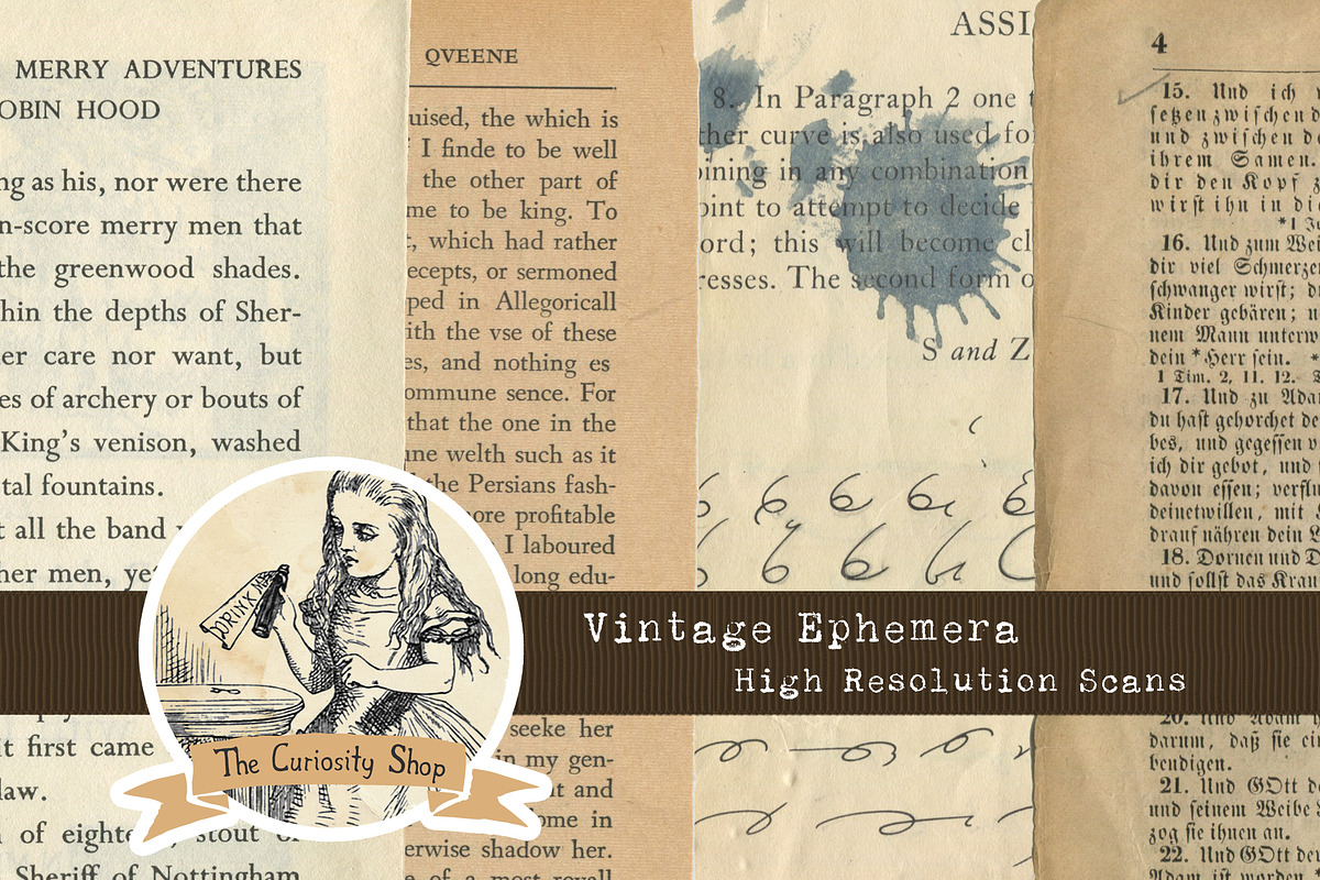 Vintage Ephemera Sampler 1, a Texture Graphic by Shotts Studios (Photo 1 of 2)