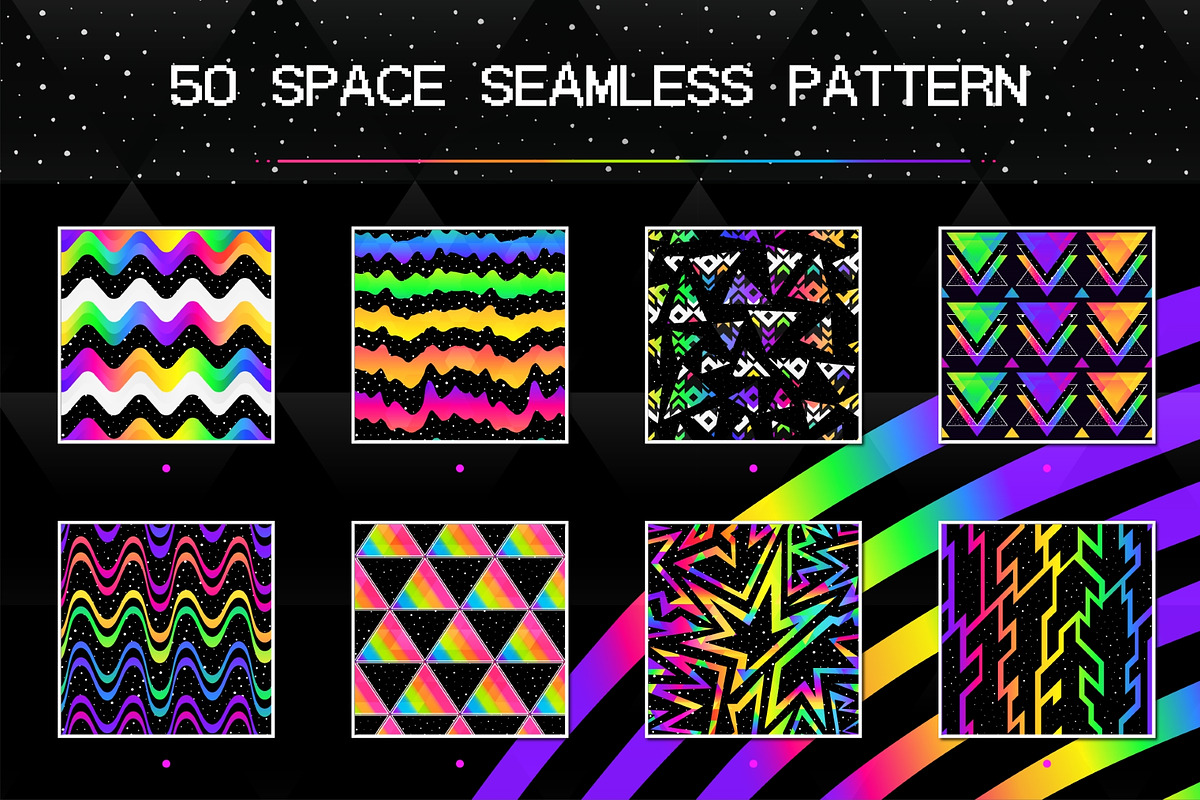 Space geometric pattern pack, a Pattern Graphic by Gudiny