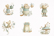 Whimsical Funny Spring Cats Clipart, an Illustration by DreamArtGraphic (Thumbnail 4 of 8)