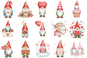 Watercolor Valentines Day Gnome Clip, an Illustration by Designking (Thumbnail 2 of 4)