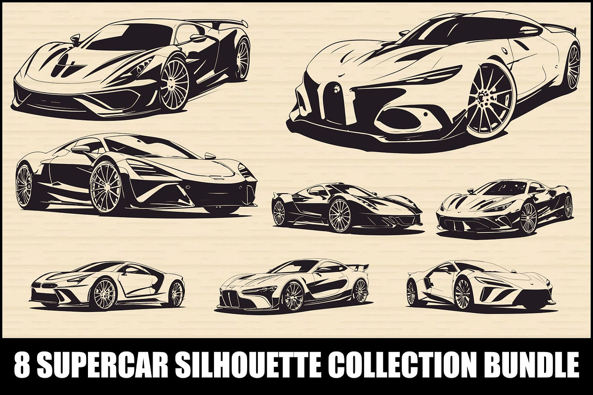 Fast Sport Car Outline Set, an Illustration by jahid234 (Photo 1 of 9)