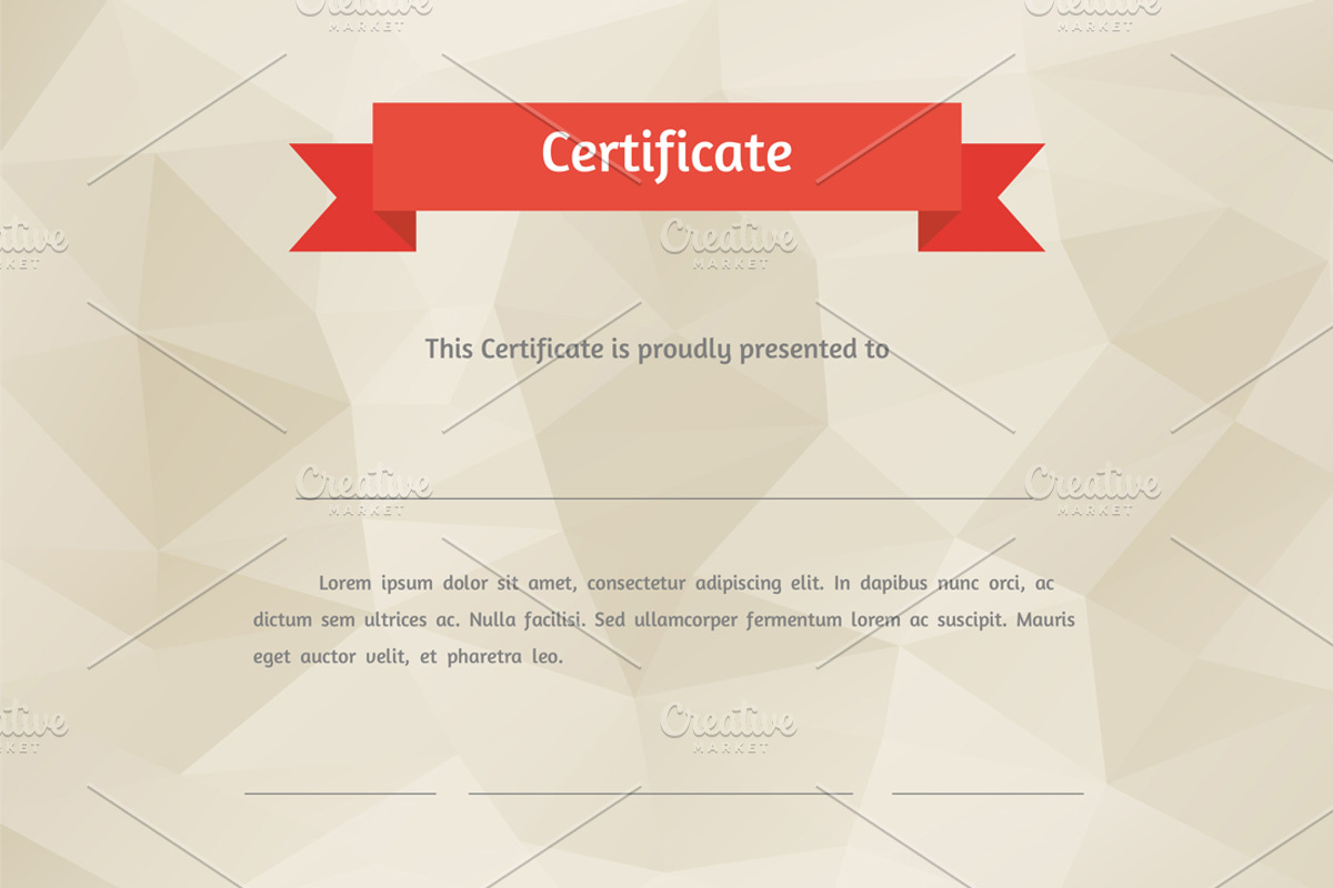 Vector flat style certificate, a Background Graphic by Eugenia Hauss Design