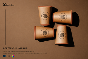 Craft Paper Coffee Cup Mockup