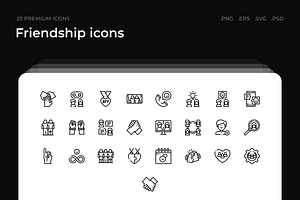 Friendship icons, an Outline Icon by Wencory