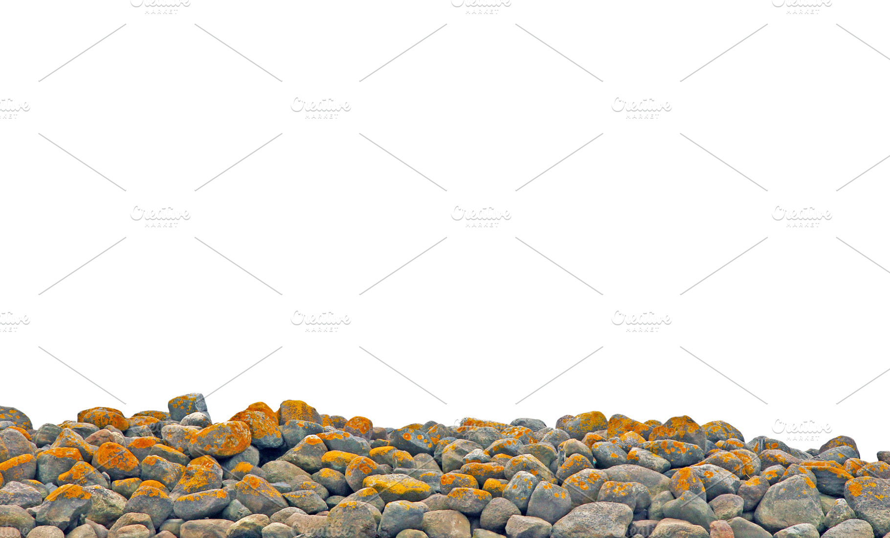 Natural mossy stones isolated, a Nature Photo by BOOCYS