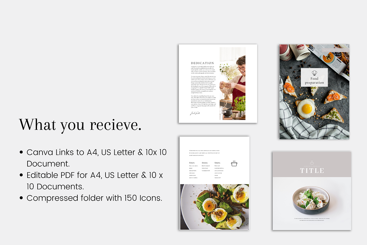 80 Page Canva Recipe Book Template, a Magazine Template by Templits (Photo 7 of 10)