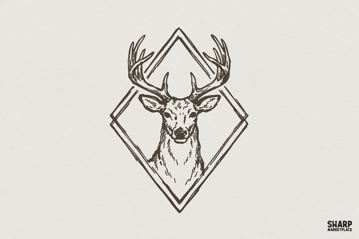 Deer Head PNG, Vintage Wildlife Art, an Illustration by SharpMarketplace (Photo 1 of 4)