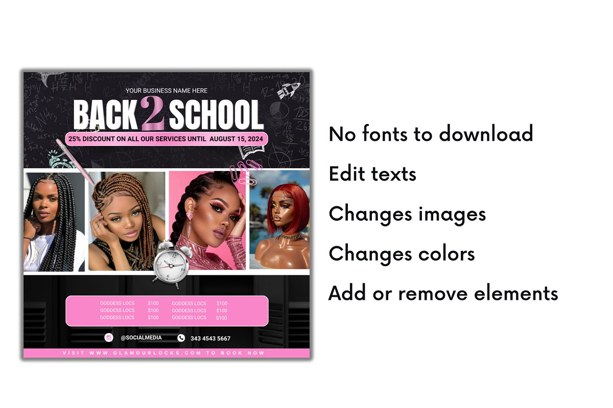 Back to school instagram post flyer, a Social Media Template by Foedesigner (Photo 2 of 4)