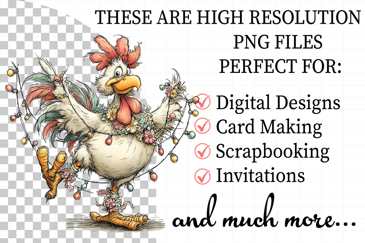 Funny Christmas Chicken Clipart, an Illustration by Daily.Designs (Photo 2 of 5)