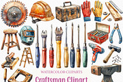 Watercolor Craftsman Clipart, an Illustration by Craft Nest (Thumbnail 1 of 6)
