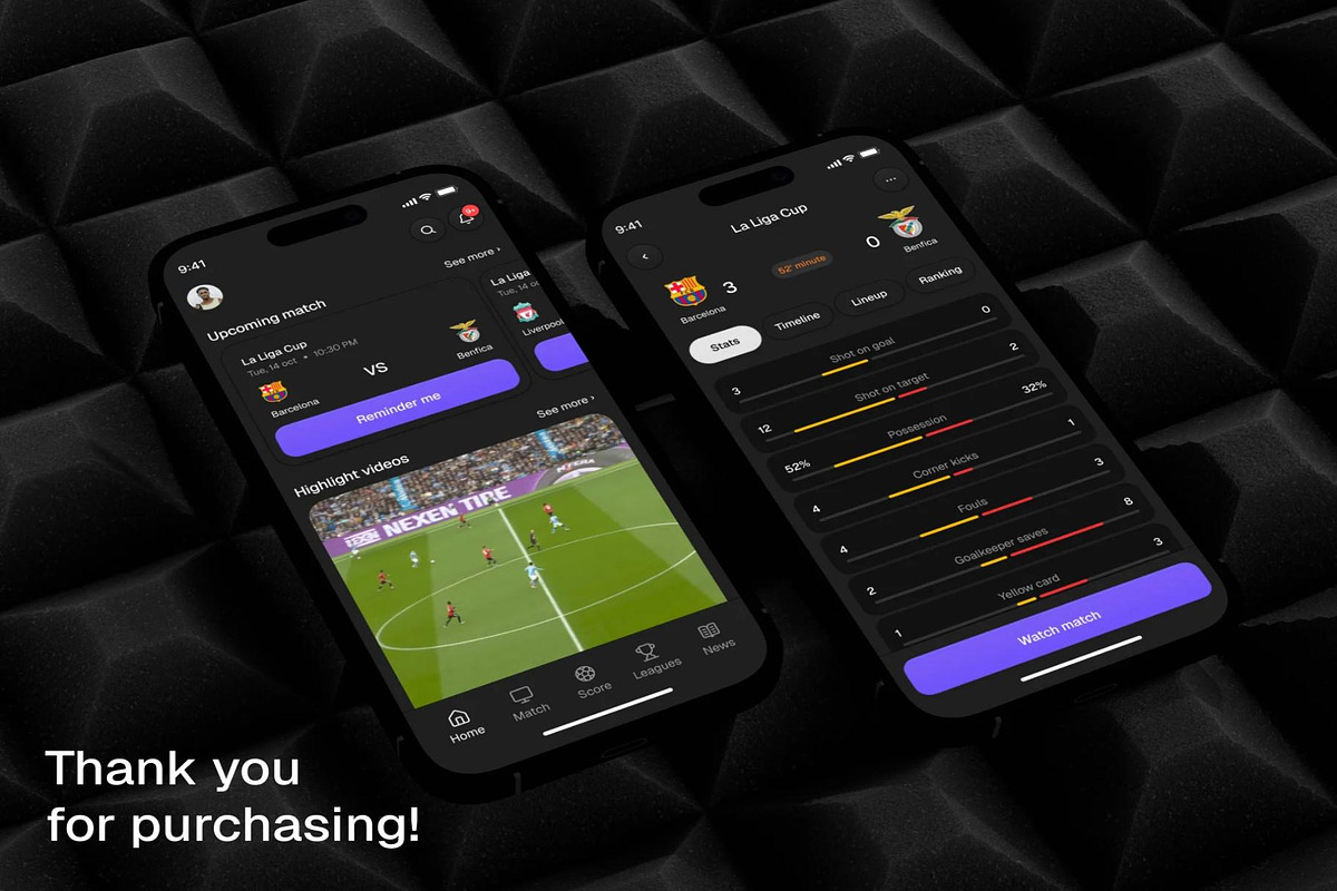 Score Stream Live Score Mobile App UI