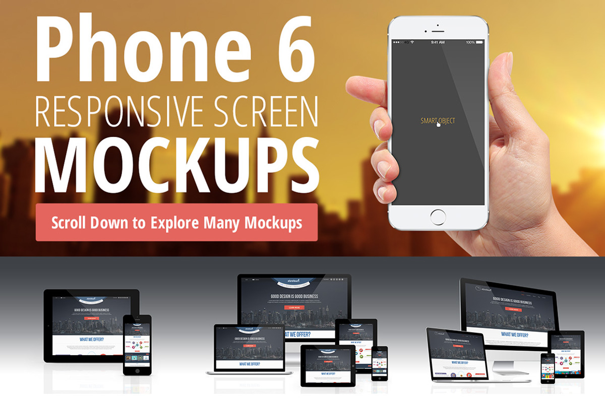 iPhone 6 and Screen Mockups, an iPhone Mockup by Seyyahil (Photo 1 of 4)